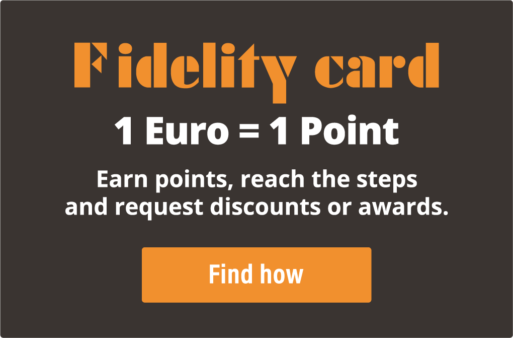 banner fidelity card 1 euro, 1 point. Earn points, reach the steps and request discounts or awards. Find how!